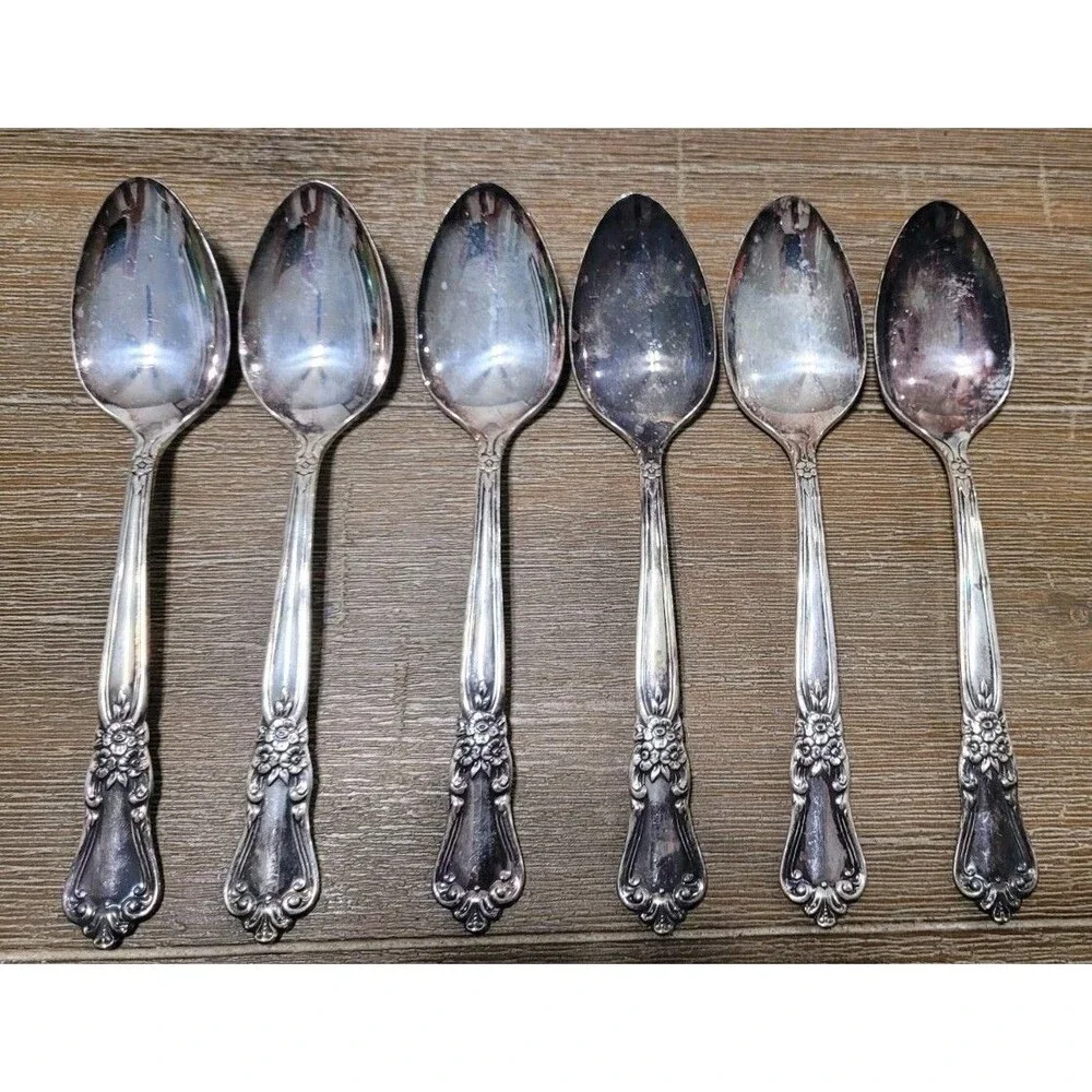 WM A Rogers Sectional Oneida LTD  Silverplate VALLEY ROSE  12 Teaspoons Spoons